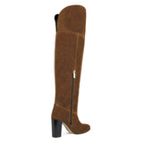 Lunaria suede, cognac - wide calf boots, large fit boots, calf fitting boots, narrow calf boots