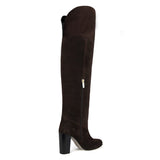 Lunaria suede, dark brown - wide calf boots, large fit boots, calf fitting boots, narrow calf boots