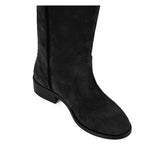Spirea suede, black - wide calf boots, large fit boots, calf fitting boots, narrow calf boots