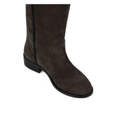 Amarillide suede, dark brown - wide calf boots, large fit boots, calf fitting boots, narrow calf boots
