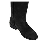 Achillea suede, black - wide calf boots, large fit boots, calf fitting boots, narrow calf boots