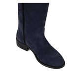 Achillea suede, night blue - wide calf boots, large fit boots, calf fitting boots, narrow calf boots