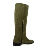 Achillea suede, olive green - wide calf boots, large fit boots, calf fitting boots, narrow calf boots