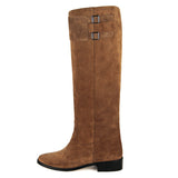 Spirea suede, cognac - wide calf boots, large fit boots, calf fitting boots, narrow calf boots