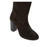 Lunaria suede, dark brown - wide calf boots, large fit boots, calf fitting boots, narrow calf boots