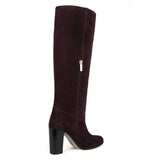 Cosmea suede, burgundy - wide calf boots, large fit boots, calf fitting boots, narrow calf boots