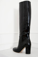 Lux, black - wide calf boots, large fit boots, calf fitting boots, narrow calf boots