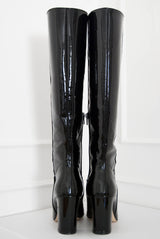 Lux, black - wide calf boots, large fit boots, calf fitting boots, narrow calf boots