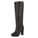 Ribes, dark brown - wide calf boots, large fit boots, calf fitting boots, narrow calf boots