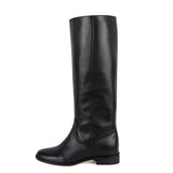 Achillea, black - wide calf boots, large fit boots, calf fitting boots, narrow calf boots