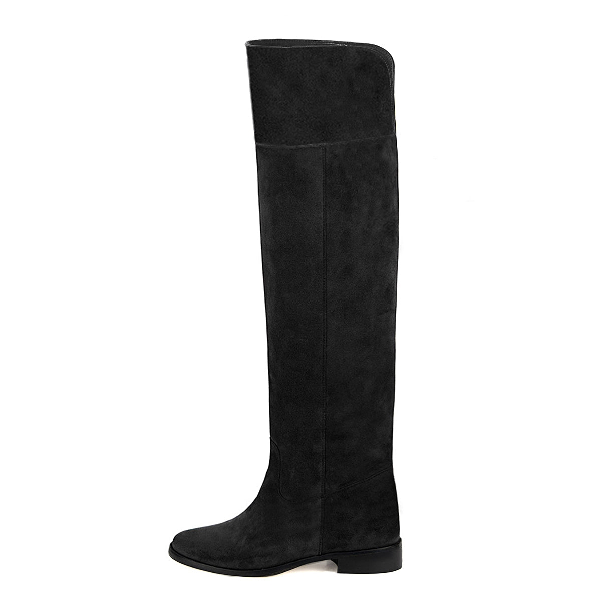 Mora suede, black - wide calf boots, large fit boots, calf fitting boots, narrow calf boots