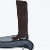 Mora suede, dark brown - wide calf boots, large fit boots, calf fitting boots, narrow calf boots