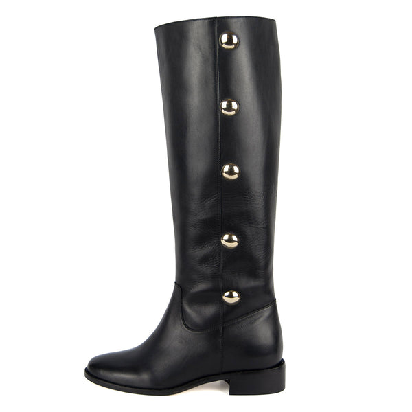 Amarillide, black - wide calf boots, large fit boots, calf fitting boots, narrow calf boots