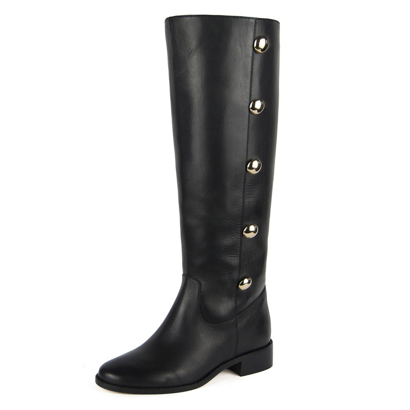 Amarillide, black - wide calf boots, large fit boots, calf fitting boots, narrow calf boots