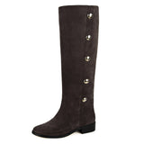 Amarillide suede, dark brown - wide calf boots, large fit boots, calf fitting boots, narrow calf boots