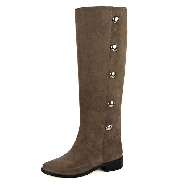 Amarillide suede, sand - wide calf boots, large fit boots, calf fitting boots, narrow calf boots