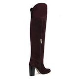 Lunaria suede, burgundy - wide calf boots, large fit boots, calf fitting boots, narrow calf boots
