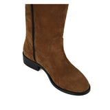 Spirea suede, cognac - wide calf boots, large fit boots, calf fitting boots, narrow calf boots
