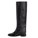 Victoria, black - wide calf boots, large fit boots, calf fitting boots, narrow calf boots