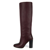 Cosmea, burgundy - wide calf boots, large fit boots, calf fitting boots, narrow calf boots