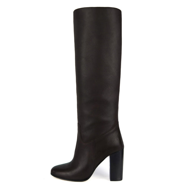 Cosmea, dark brown - wide calf boots, large fit boots, calf fitting boots, narrow calf boots