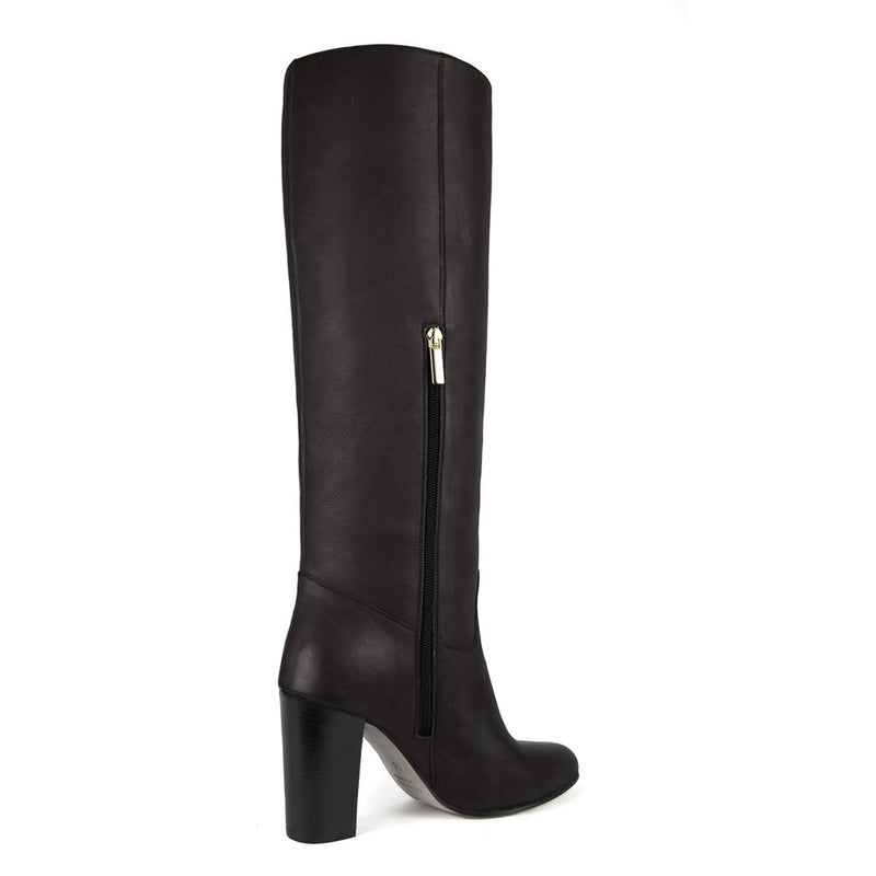 Cosmea, dark brown - wide calf boots, large fit boots, calf fitting boots, narrow calf boots