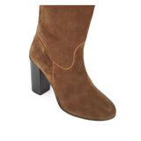 Cosmea suede, cognac - wide calf boots, large fit boots, calf fitting boots, narrow calf boots