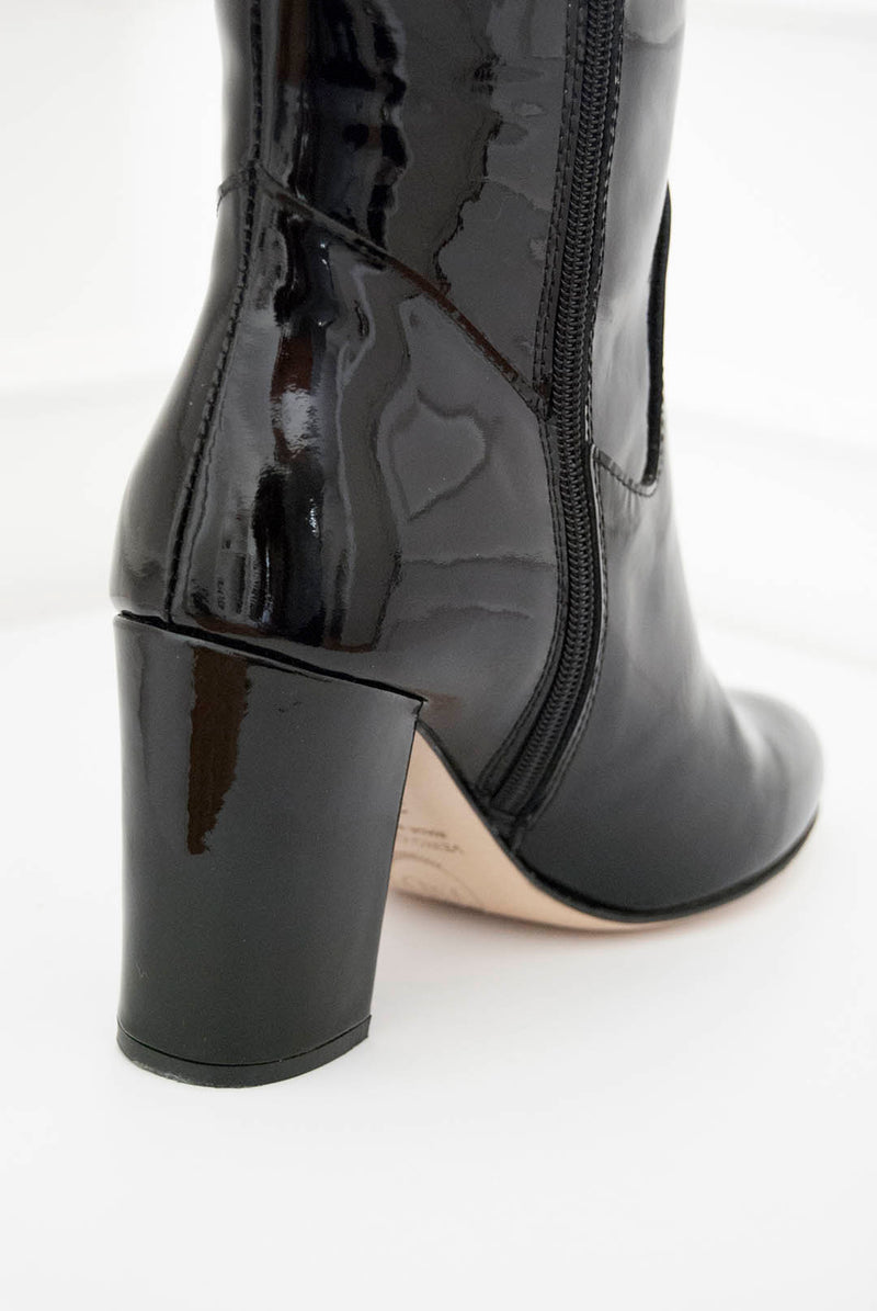 Lux, black - wide calf boots, large fit boots, calf fitting boots, narrow calf boots