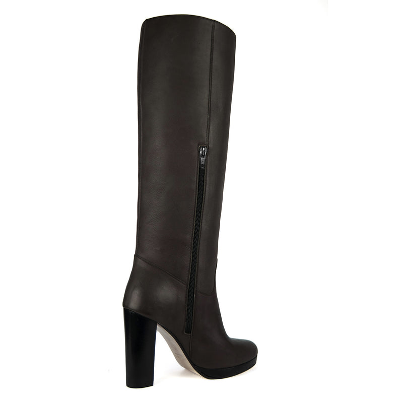 Ribes, dark brown - wide calf boots, large fit boots, calf fitting boots, narrow calf boots