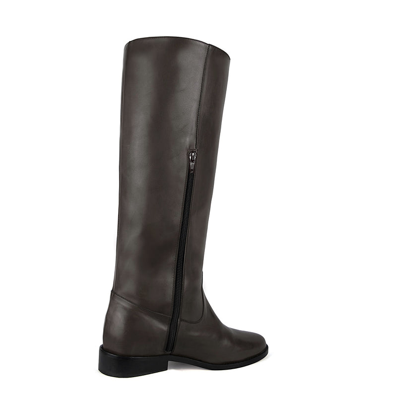 Achillea, brown - wide calf boots, large fit boots, calf fitting boots, narrow calf boots
