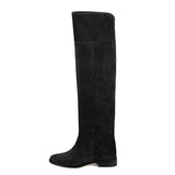 Mora suede, black - wide calf boots, large fit boots, calf fitting boots, narrow calf boots